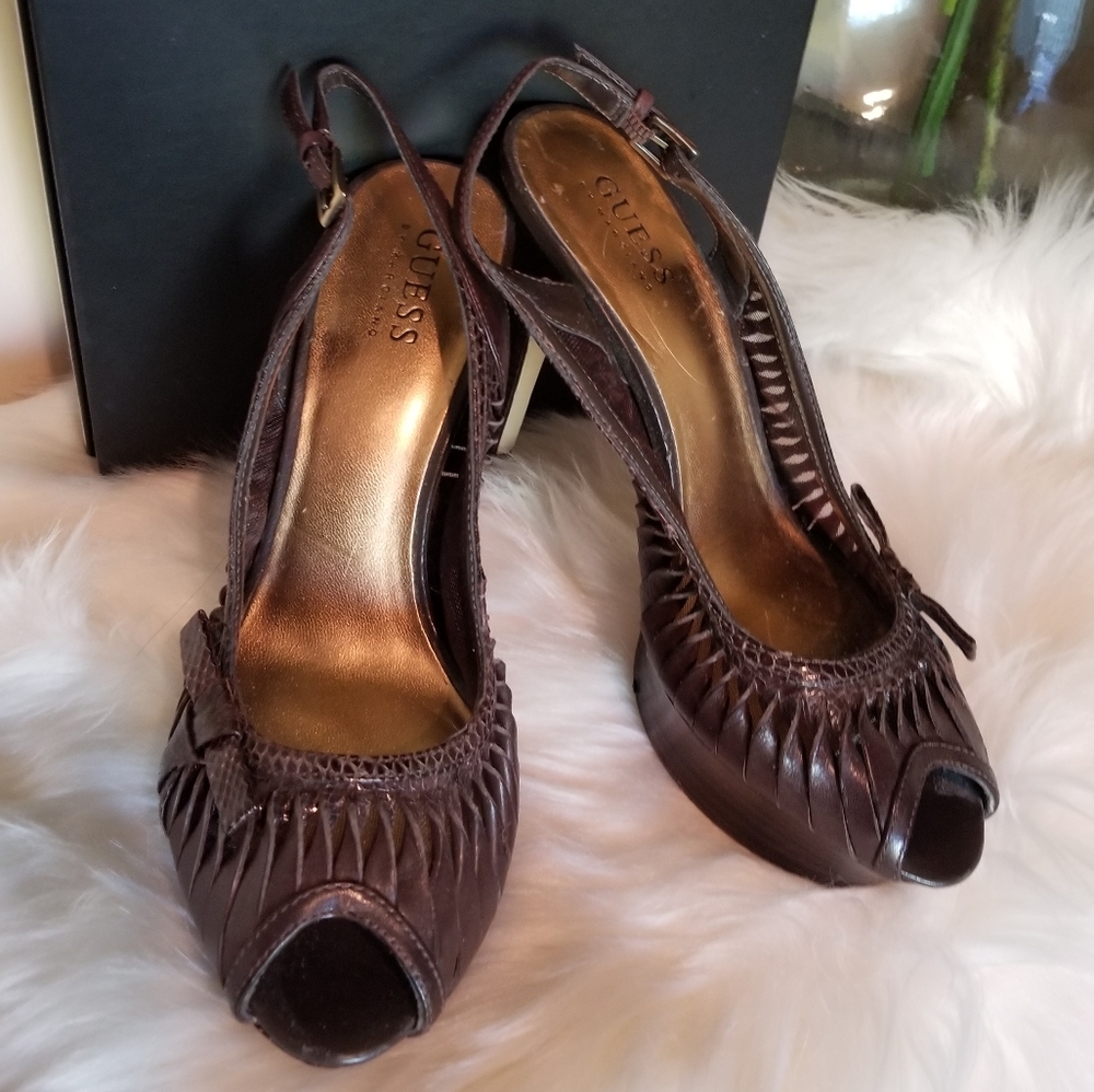 Guess brown open toe High Heel Shoes